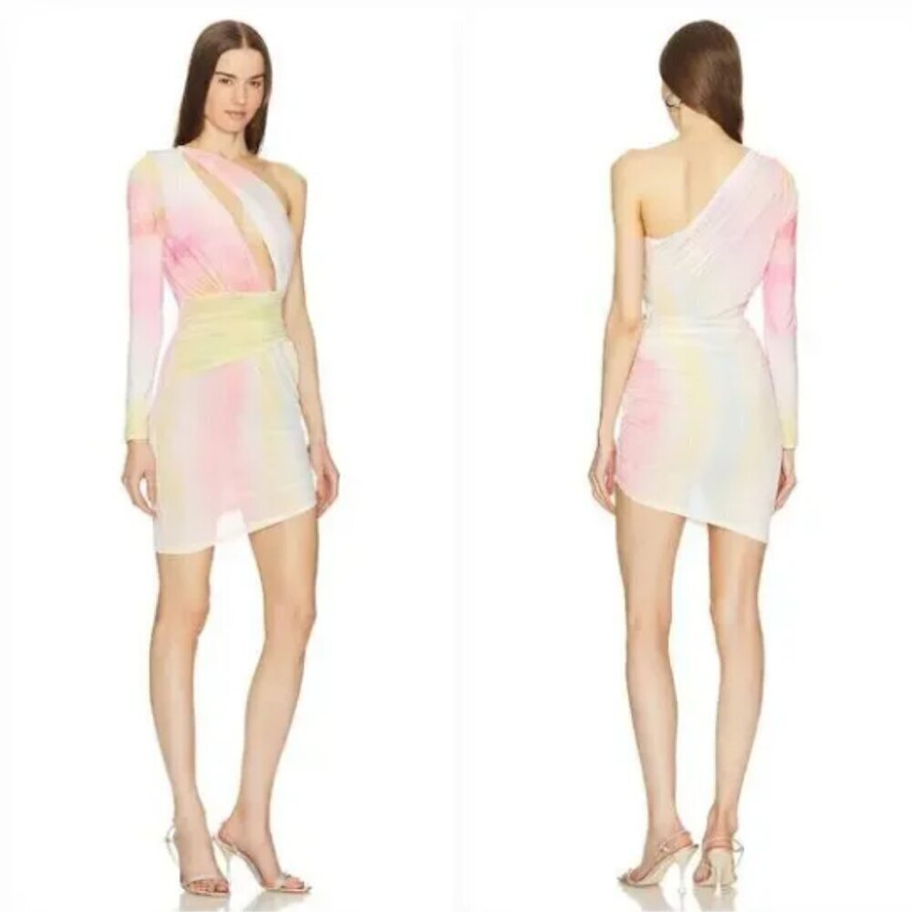 Michael Costello x REVOLVE Sedona Cut Out in Watercolor Print Mini Dress Medium
